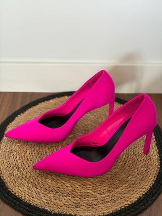Zapatos tacón Zara fucsia T39