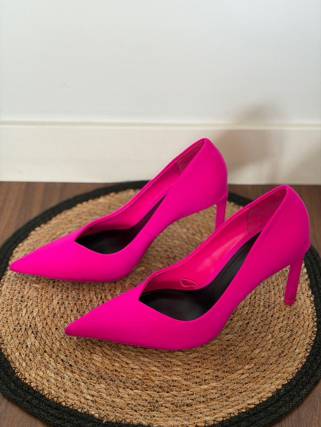 Zapatos tacón Zara fucsia T39