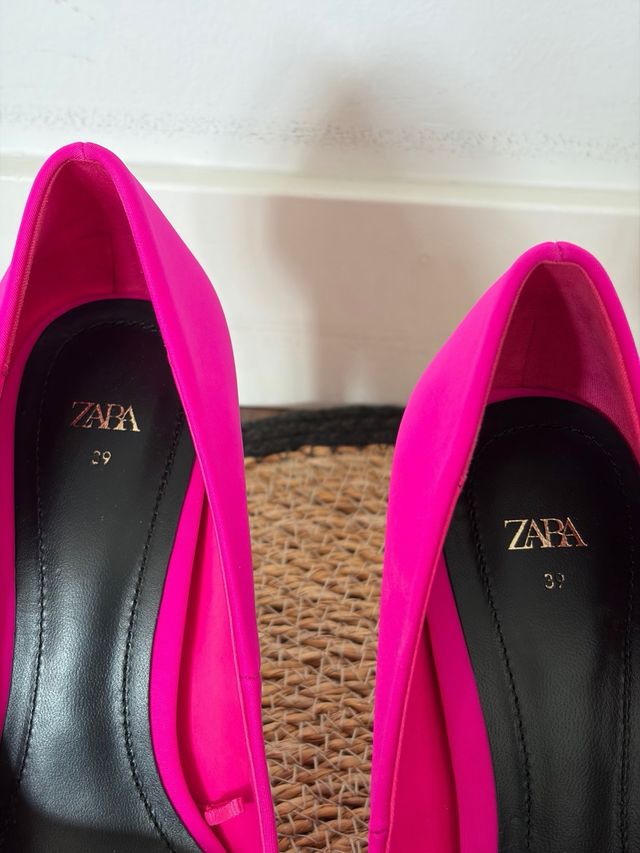Zapatos tacón Zara fucsia T39