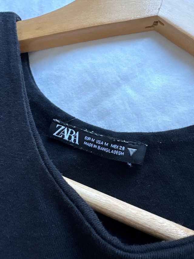 Vestido largo negro Zara Talla M