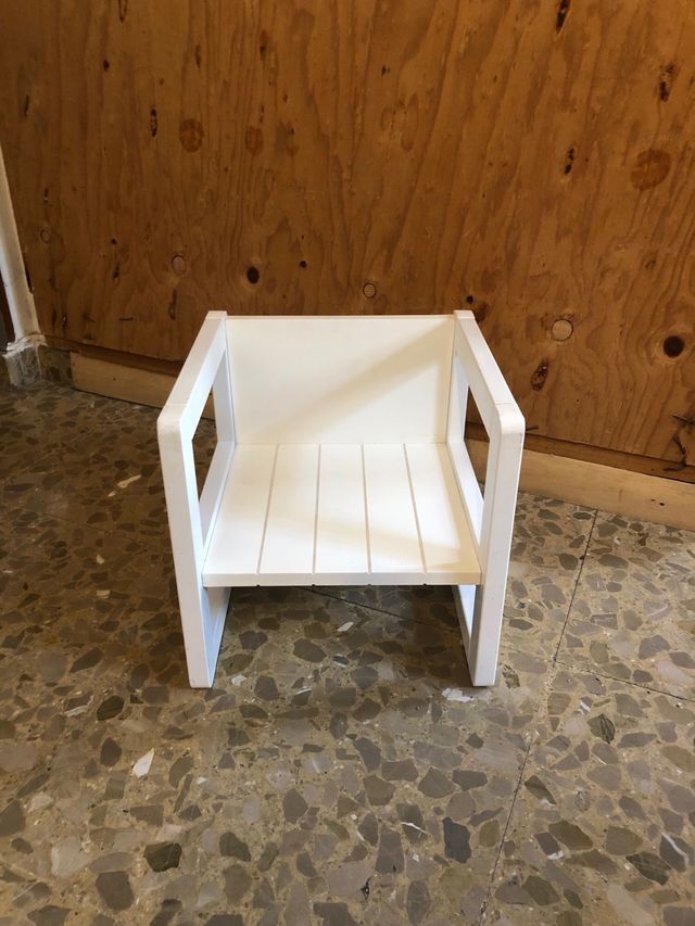 Silla infantil madera blanca
