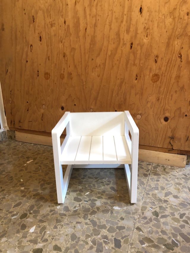 Silla infantil madera blanca