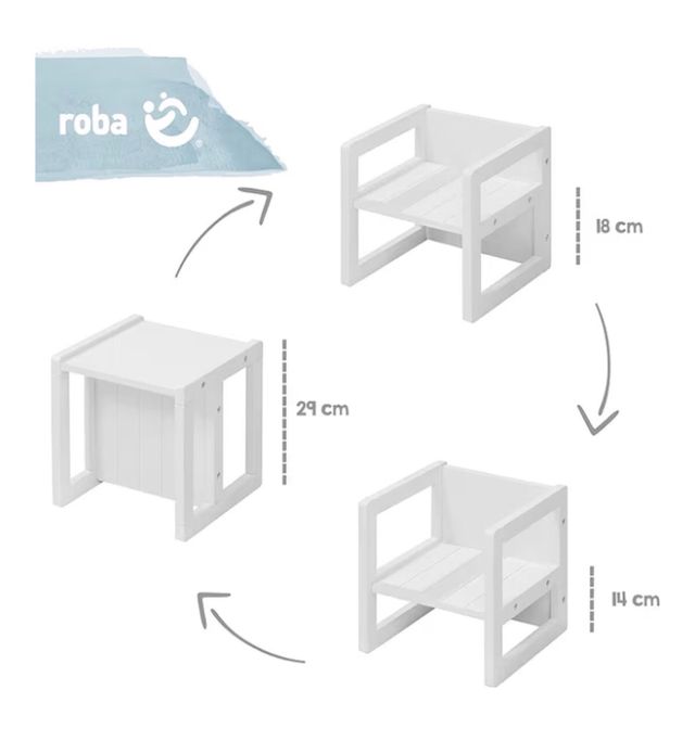 Silla infantil madera blanca
