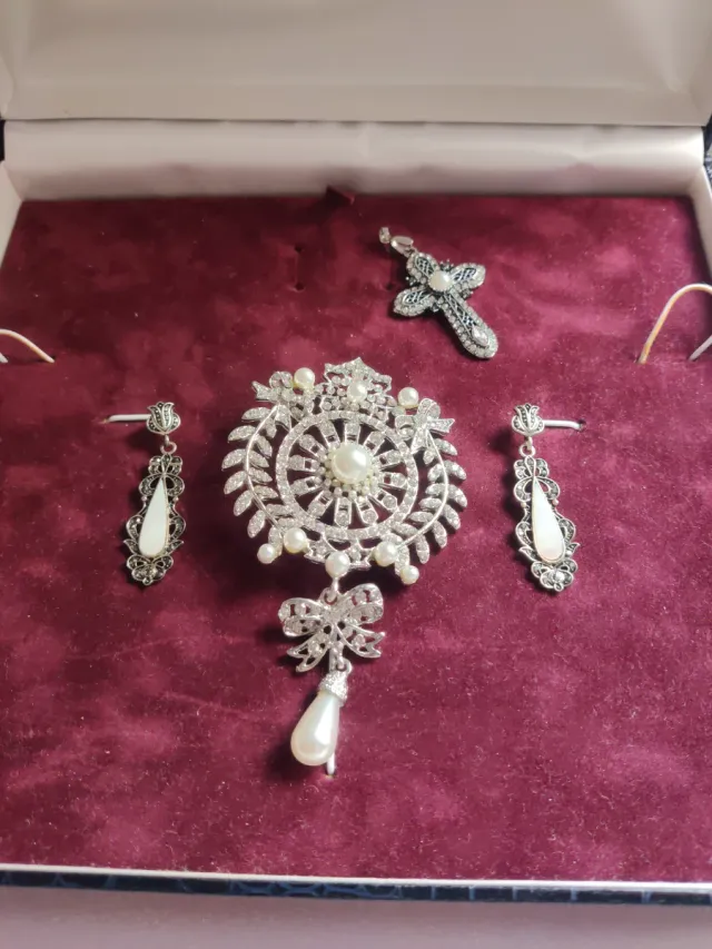 Conjunto Fallera Niña Plateado