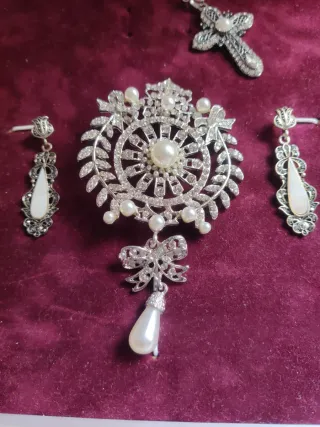 Conjunto Fallera Niña Plateado