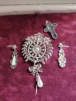 Conjunto Fallera Niña Plateado