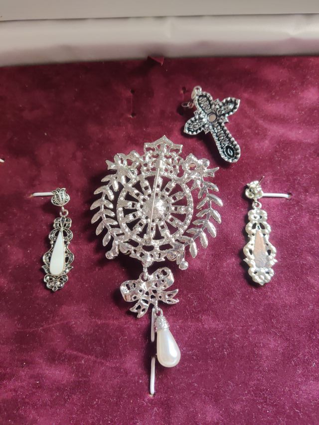 Conjunto Fallera Niña Plateado