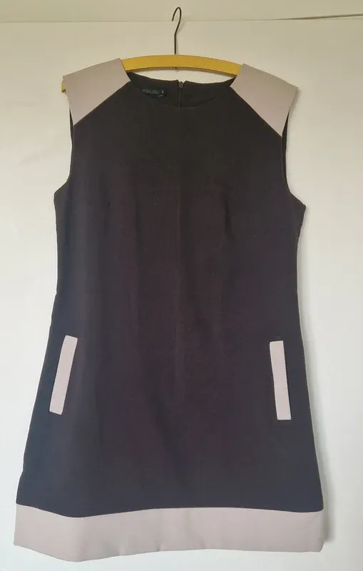 Vestido sin mangas marrón y beige – Talla XL