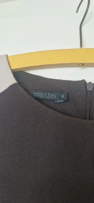 Vestido sin mangas marrón y beige – Talla XL