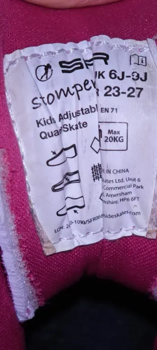 Pattini SFR bambina rosa e bianchi