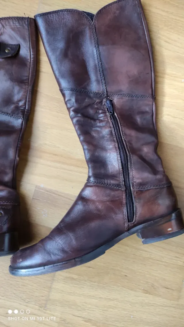 Botas altas mujer piel marrón