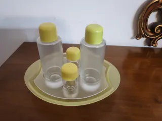 Set Olio Aceto Sale e Pepe Trasparente Giallo