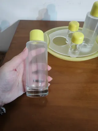 Set Olio Aceto Sale e Pepe Trasparente Giallo