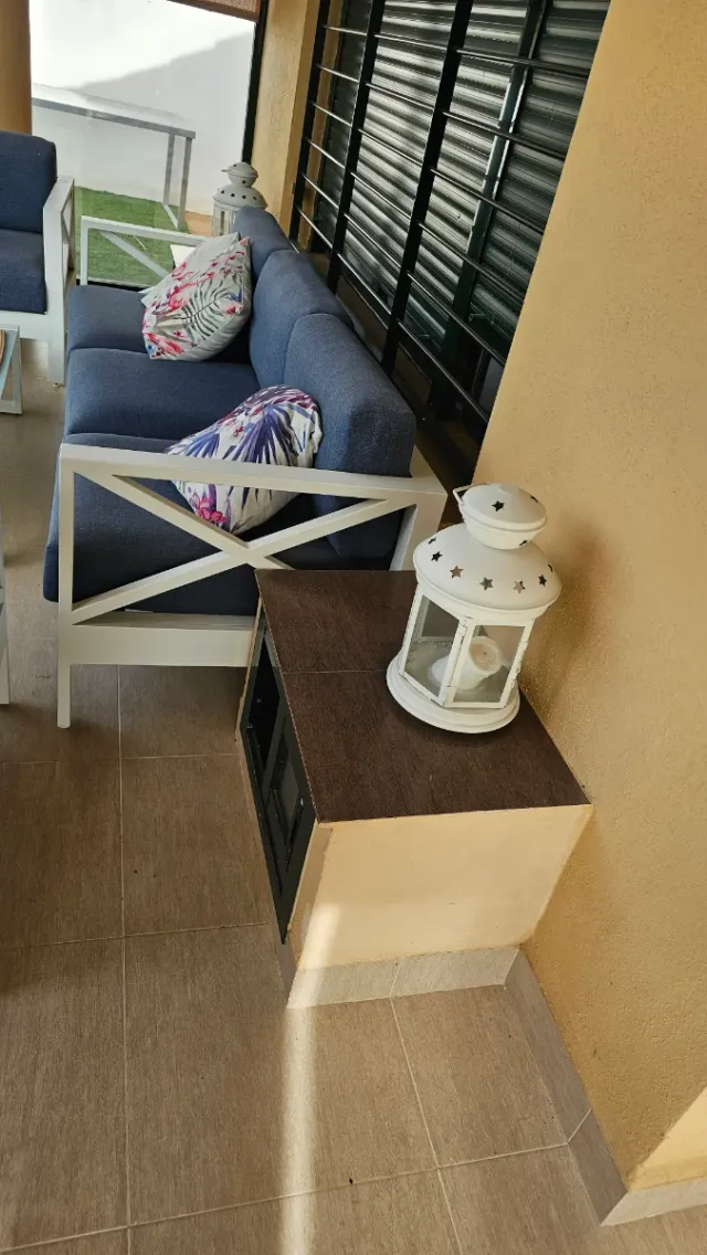 2 Farolillos blancos metal y cristal