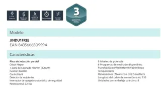 PLACA INDUCCION JOHNSON PORTATIL 28CM 1 ZONA