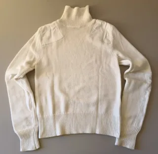 Jersey de punto cuello alto blanco