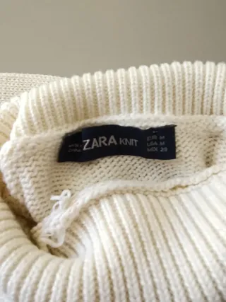 Jersey de punto cuello alto blanco