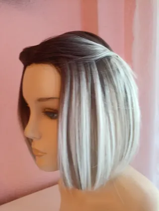 Peluca Oncología Castaño y Gris Sin Estrenar