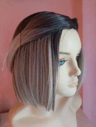 Peluca Oncología Castaño y Gris Sin Estrenar