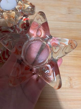 Set di 4 portacandele a stella in vetro