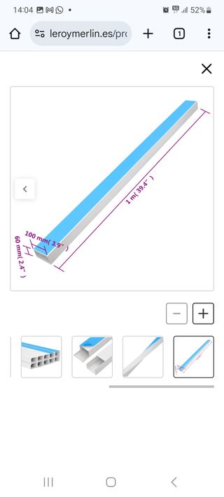 Canaleta PVC Adhesiva 100x60mm