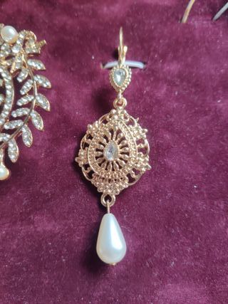 Aderezo Fallera Niña Dorado y Perlas