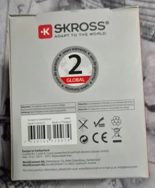 Adaptador de enchufe SKROSS Europa a Suiza