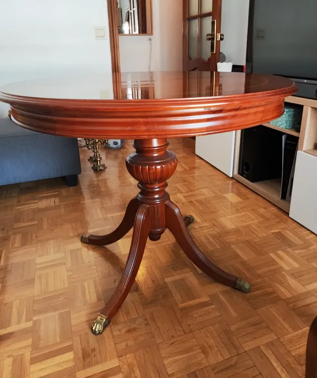 Mesa redonda extensible madera vintage