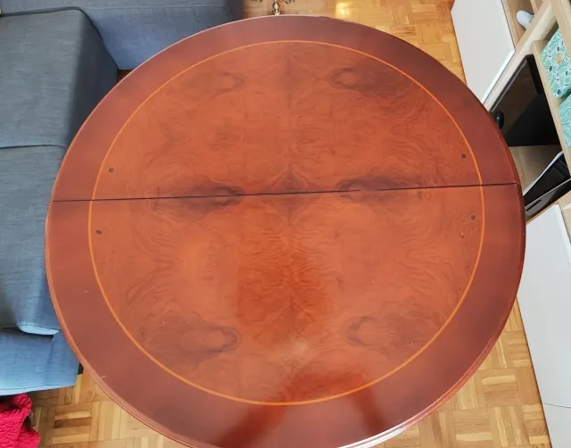 Mesa redonda extensible madera vintage