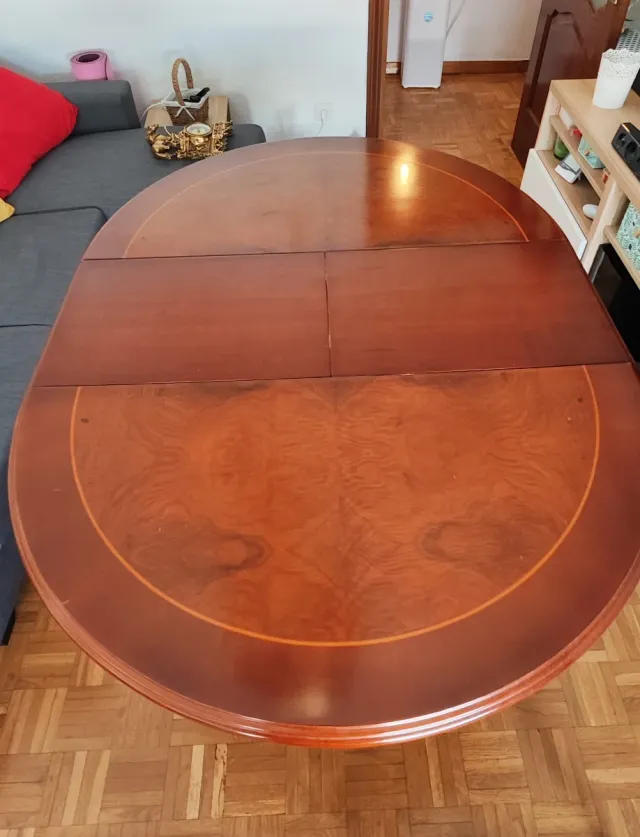 Mesa redonda extensible madera vintage