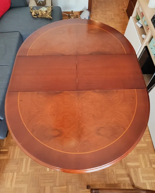 Mesa redonda extensible madera vintage