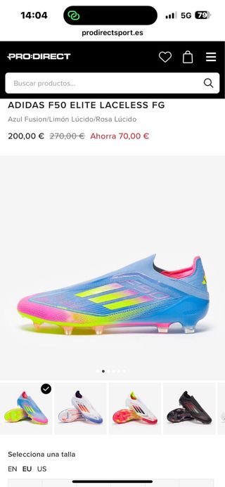Botas Adidas F50 Elite Laceless FG