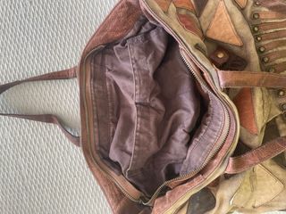 Bolso patchwork cuero vintage