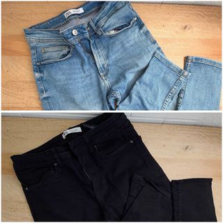 2 Vaqueros Zara (Azul y Negro)