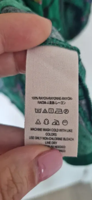 Túnica/vestido verde estampado talla única