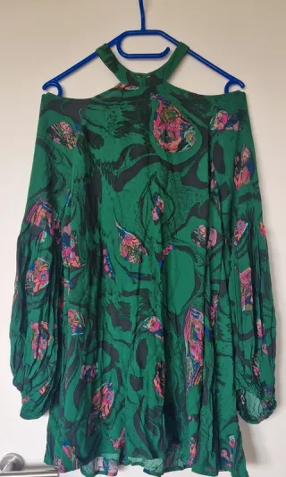 Túnica/vestido verde estampado talla única