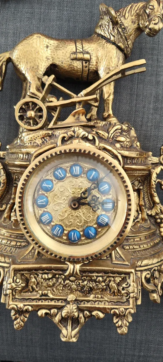 Conjunto Reloj y Candelabros Vintage Bronce