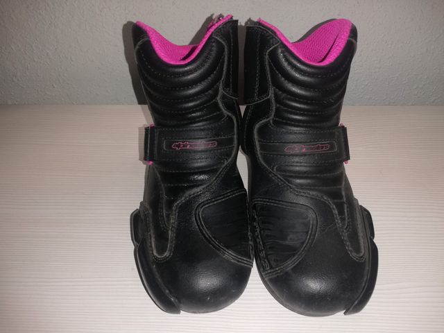 Botas moto mujer Alpinestars negras/fucsia