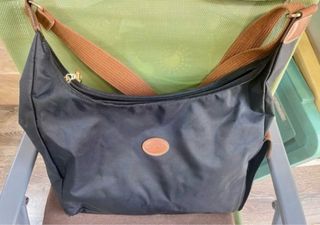 Bolso bandolera Longchamp lona negro