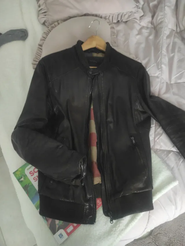 Giubbino uomo pelle testa di moro, vera pelle