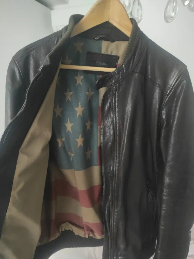 Giubbino uomo pelle testa di moro, vera pelle