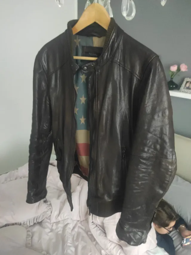 Giubbino uomo pelle testa di moro, vera pelle