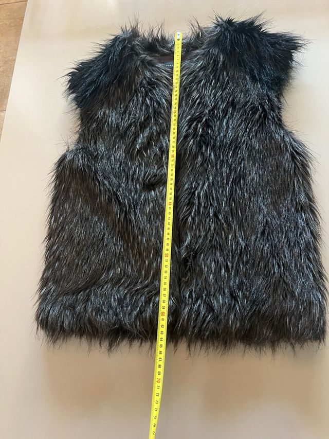 Chaleco Zara pelo sintético gris M