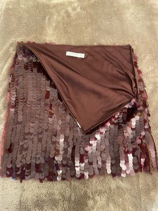 Falda corta lentejuelas rosa/morado