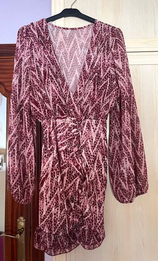 Vestido estampado rosa