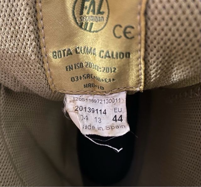 Botas militares áridas clima cálido. Talla 44