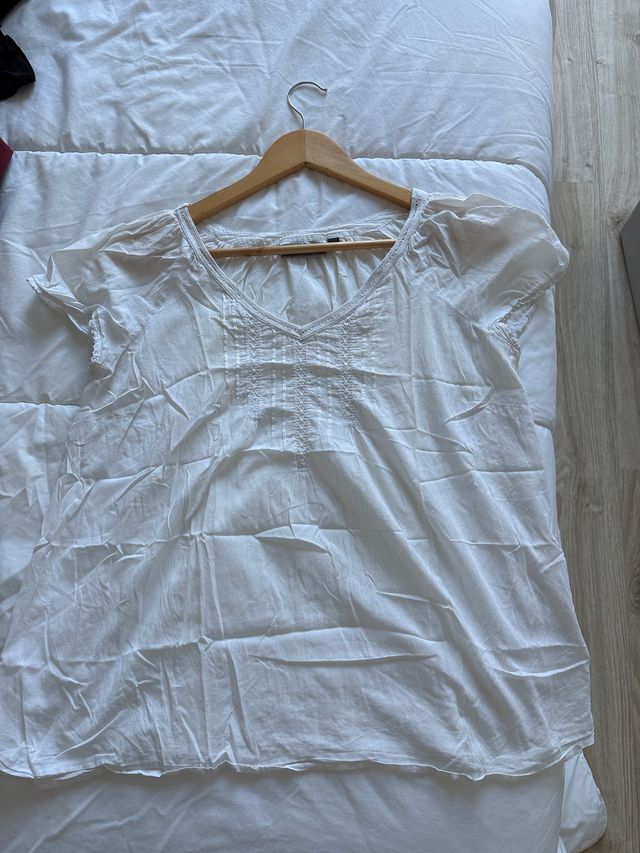 Camiseta Kiabi blanca manga corta talla M