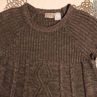 Vestido suéter punto trenzado gris