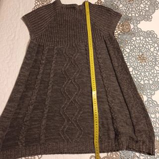 Vestido suéter punto trenzado gris