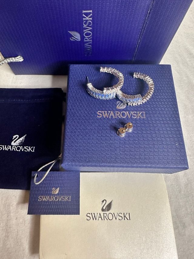 Pendientes Aro Swarovski Matrix Azules